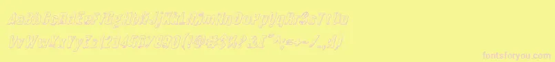 Quarrystone3Dital-Schriftart – Rosa Schriften auf gelbem Hintergrund