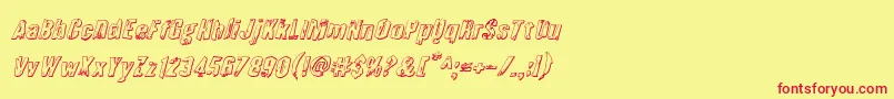 Quarrystone3Dital-Schriftart – Rote Schriften auf gelbem Hintergrund