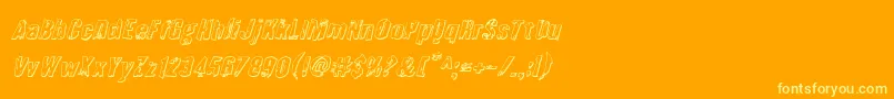 More about Quarrystone3Dital Font Quarrystone3Dital Font – Yellow Fonts on Orange Background