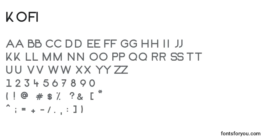 Шрифт Kofi – алфавит, цифры, специальные символы