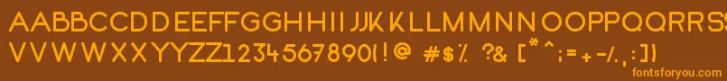 Kofi-fontti – oranssit fontit ruskealla taustalla