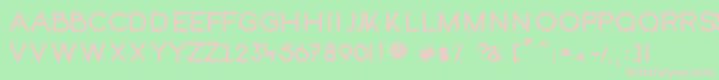 Kofi-fontti – vaaleanpunaiset fontit vihreällä taustalla