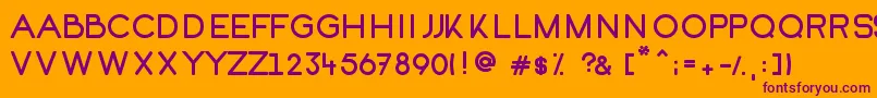 Kofi-fontti – violetit fontit oranssilla taustalla