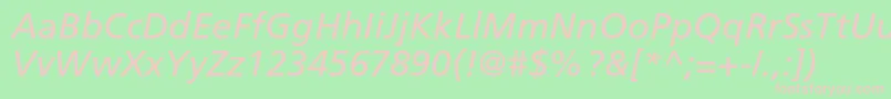 FrutigerLt56Italic Font – Pink Fonts on Green Background