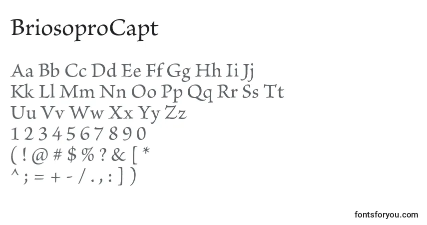Шрифт BriosoproCapt – алфавит, цифры, специальные символы