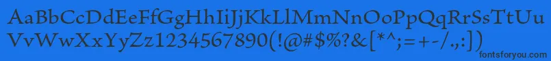 Шрифт BriosoproCapt – чёрные шрифты на синем фоне