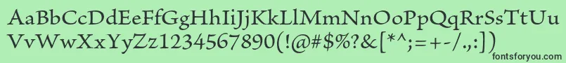 フォントBriosoproCapt – 緑の背景に黒い文字