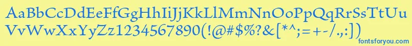 BriosoproCapt Font – Blue Fonts on Yellow Background