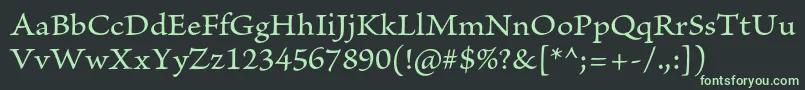 フォントBriosoproCapt – 黒い背景に緑の文字