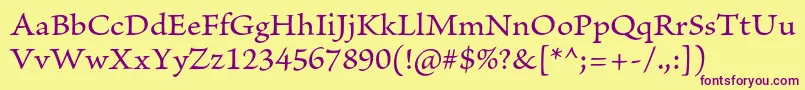 BriosoproCapt Font – Purple Fonts on Yellow Background