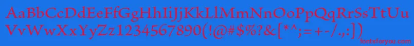 BriosoproCapt-Schriftart – Rote Schriften auf blauem Hintergrund