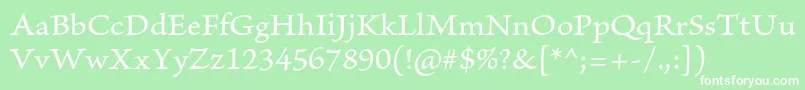 フォントBriosoproCapt – 緑の背景に白い文字