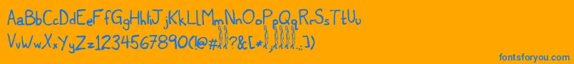 Titwillow Font – Blue Fonts on Orange Background