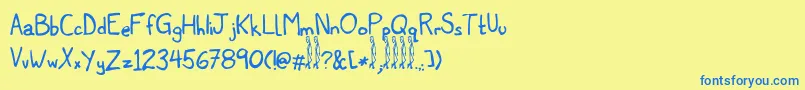 Titwillow Font – Blue Fonts on Yellow Background
