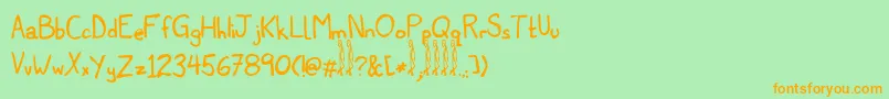 Titwillow Font – Orange Fonts on Green Background