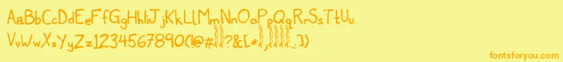 Titwillow Font – Orange Fonts on Yellow Background