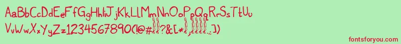 Titwillow Font – Red Fonts on Green Background