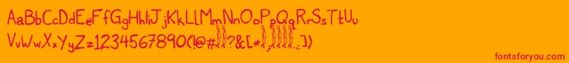 Titwillow Font – Red Fonts on Orange Background