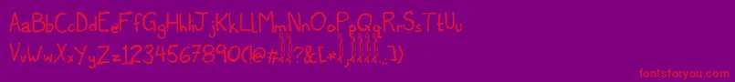 Titwillow-Schriftart – Rote Schriften auf violettem Hintergrund