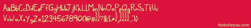 Titwillow Font – Yellow Fonts on Red Background