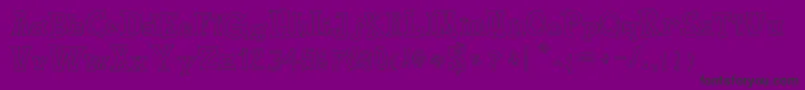 Fonte ToyToyToon – fontes pretas em um fundo violeta