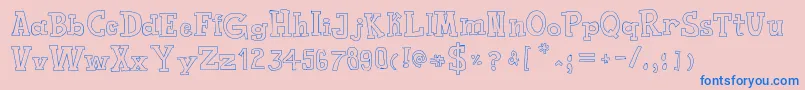 ToyToyToon Font – Blue Fonts on Pink Background