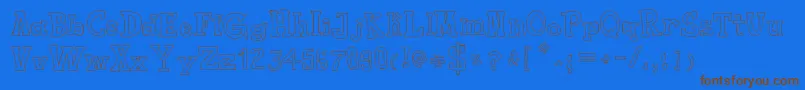 ToyToyToon Font – Brown Fonts on Blue Background