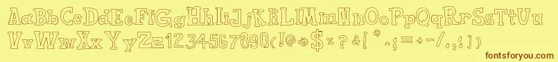 ToyToyToon Font – Brown Fonts on Yellow Background
