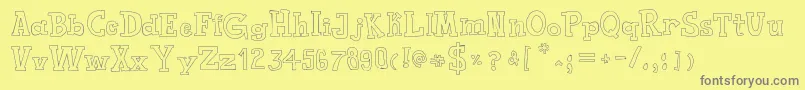 ToyToyToon Font – Gray Fonts on Yellow Background