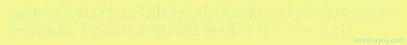 ToyToyToon-Schriftart – Grüne Schriften auf gelbem Hintergrund