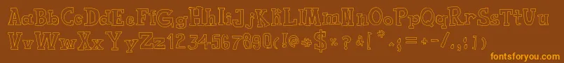 ToyToyToon Font – Orange Fonts on Brown Background