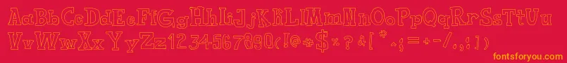 ToyToyToon Font – Orange Fonts on Red Background