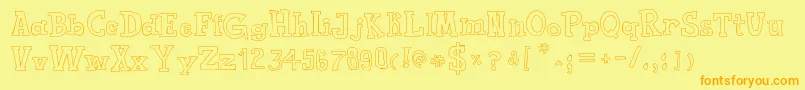 ToyToyToon Font – Orange Fonts on Yellow Background