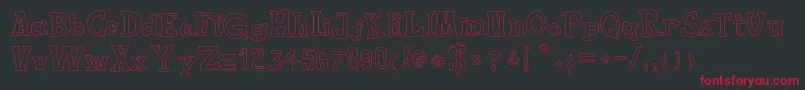 ToyToyToon Font – Red Fonts on Black Background