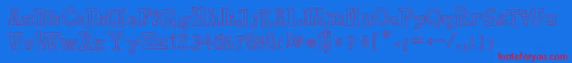 ToyToyToon Font – Red Fonts on Blue Background