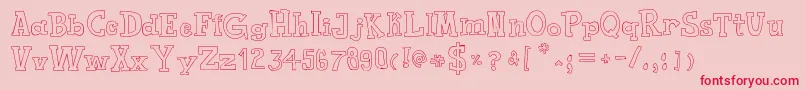 ToyToyToon Font – Red Fonts on Pink Background
