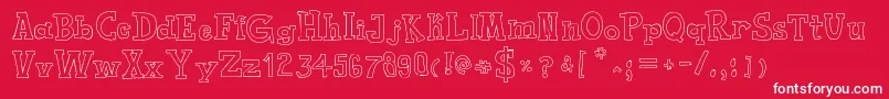ToyToyToon Font – White Fonts on Red Background