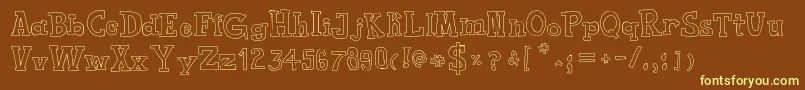 ToyToyToon Font – Yellow Fonts on Brown Background
