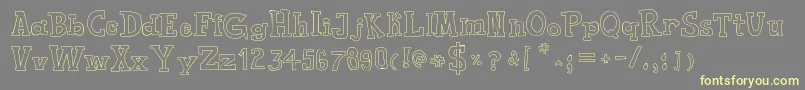 ToyToyToon Font – Yellow Fonts on Gray Background