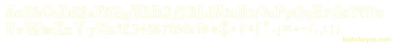 ToyToyToon Font – Yellow Fonts on White Background