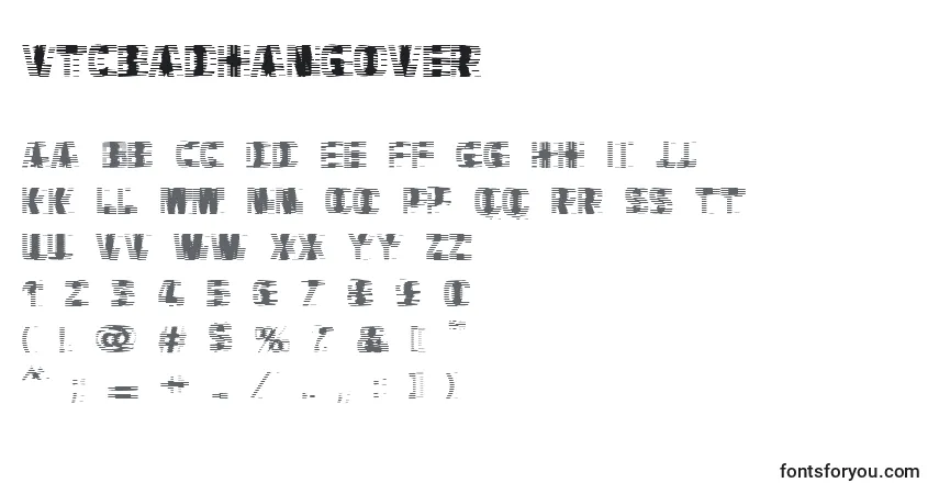 characters of vtcbadhangover font, letter of vtcbadhangover font, alphabet of  vtcbadhangover font