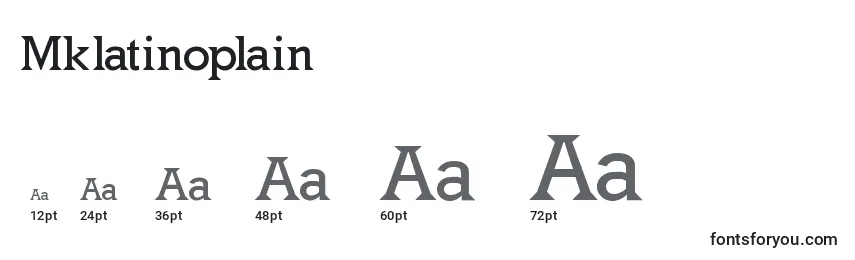 sizes of mklatinoplain font, mklatinoplain sizes