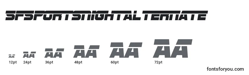 sizes of sfsportsnightalternate font, sfsportsnightalternate sizes