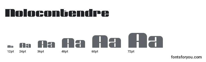 sizes of nolocontendre font, nolocontendre sizes