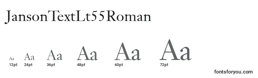 sizes of jansontextlt55roman font, jansontextlt55roman sizes