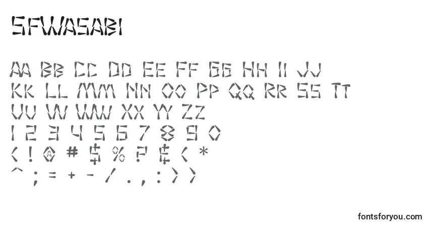 characters of sfwasabi font, letter of sfwasabi font, alphabet of  sfwasabi font