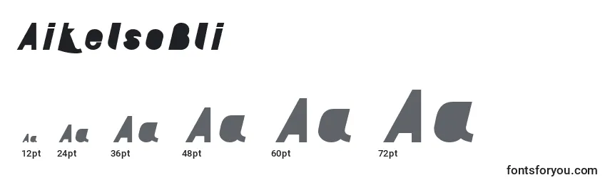 sizes of aikelsobli font, aikelsobli sizes