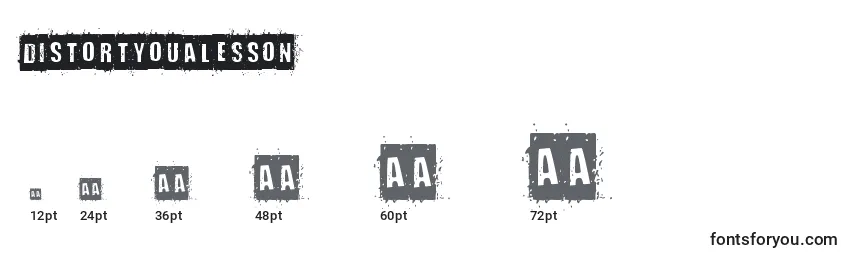 sizes of distortyoualesson font, distortyoualesson sizes