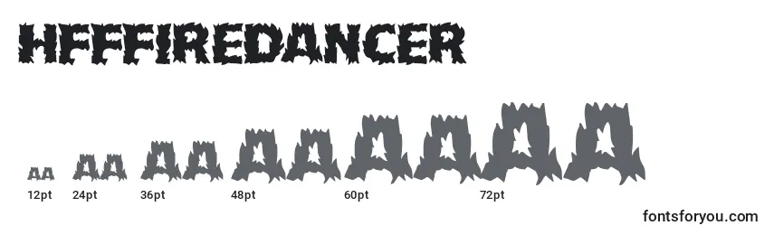 sizes of hfffiredancer font, hfffiredancer sizes