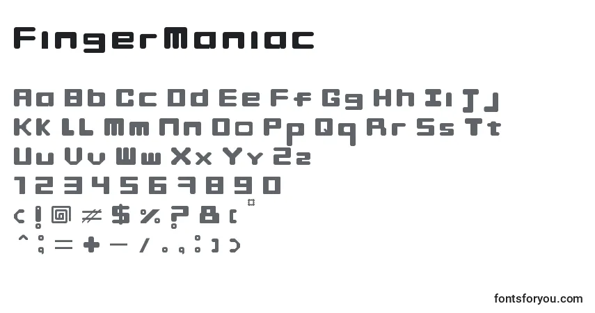 characters of fingermaniac font, letter of fingermaniac font, alphabet of  fingermaniac font